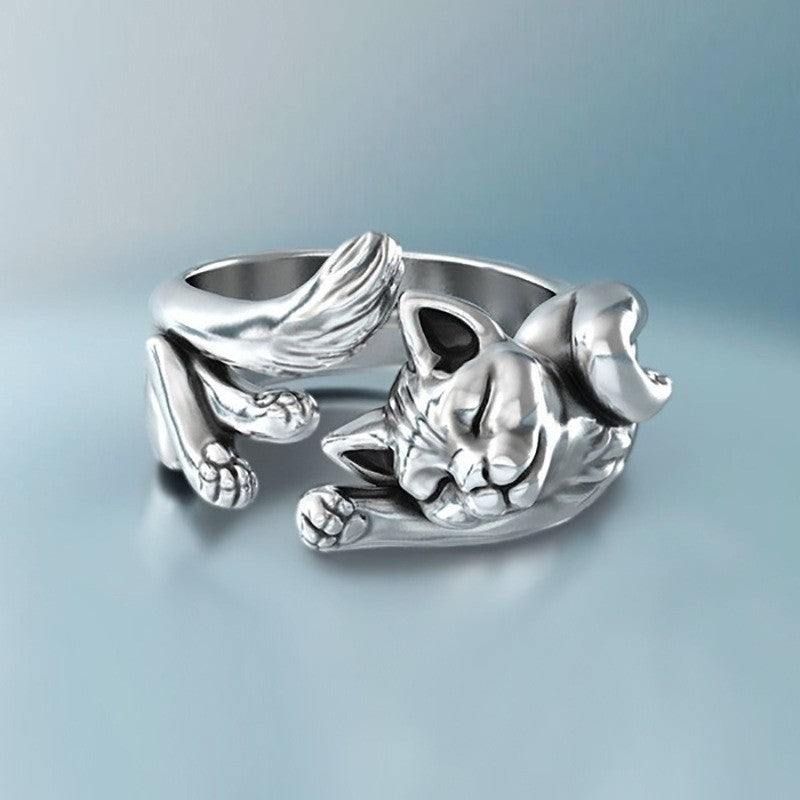 Wholesale Simple cute kitten ring for women